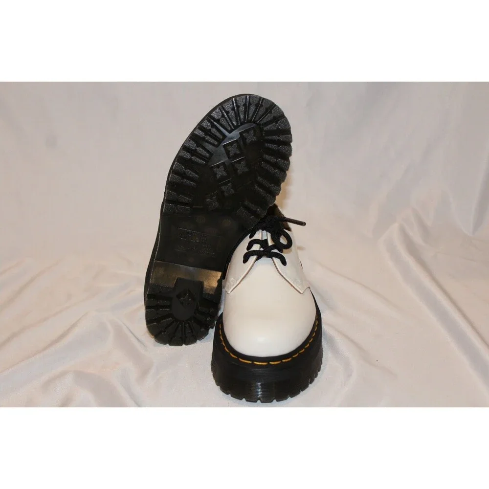NIB DR‎ MARTENS Women's 1461 Quad Smooth Leather Platform Oxfords White Sz 7 NIB